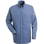 Button-Front Denim Dress Uniform Shirt