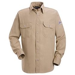 4.5 oz. Tan Long Sleeve Snap-Front Uniform FR Shirt