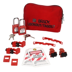 120/277V Breaker Lockout Pouch w/ Brady Safety Padlocks & Tags