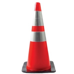 28" Orange Safety Cone w/ Reflective Collar